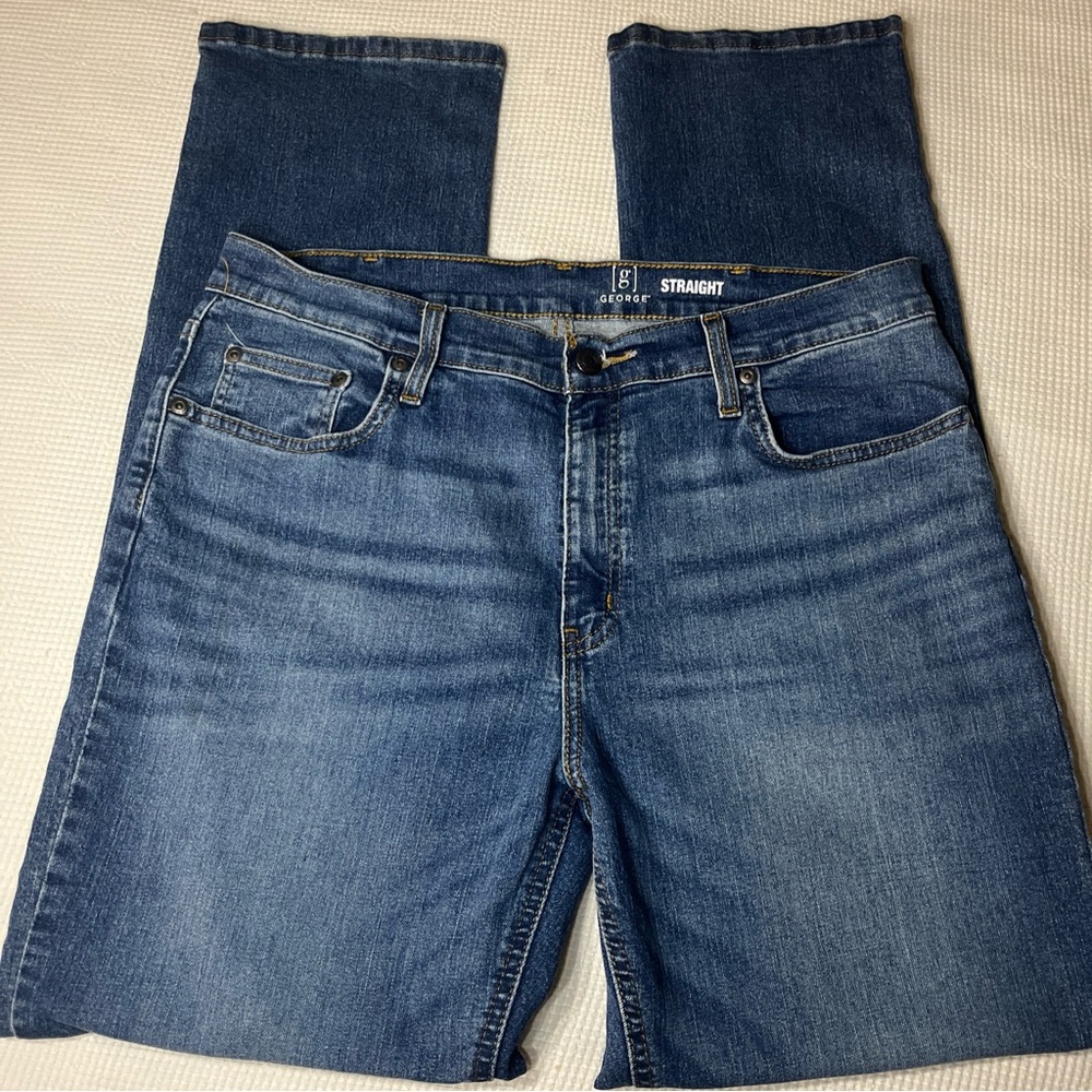 Men’s Jeans Straight Leg Size 36x34 George STRAIGHT Denim Jeans